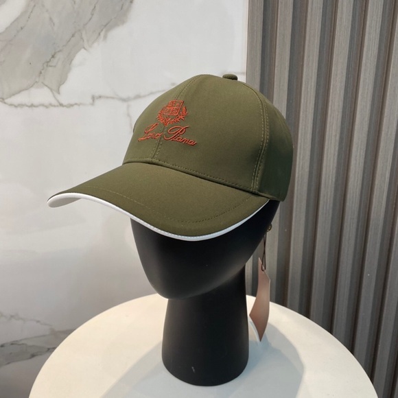 👒🎩Loro Piana Green With Brown Logo Embroidered Baseball Cap - Picture 5 of 9